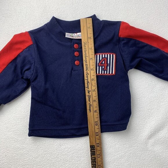 Vintage J.I.T. For Kids Sports Blue Red Shirt Pants Set 6/9 Months - Picture 9 of 13